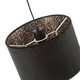 image 3 of Black Velvet Lamp Shade with Inner Leopard Print Satin Shimmer Lining Black