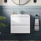 image 3 of Balterley Mavesyn Contemporary 2 Drawer Wall Hung Vanity Unit with Mid-Edge Basin, Satin White, 600mm
