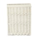 image 3 of Small Square White Wash Wicker Laundry Basket | White | White