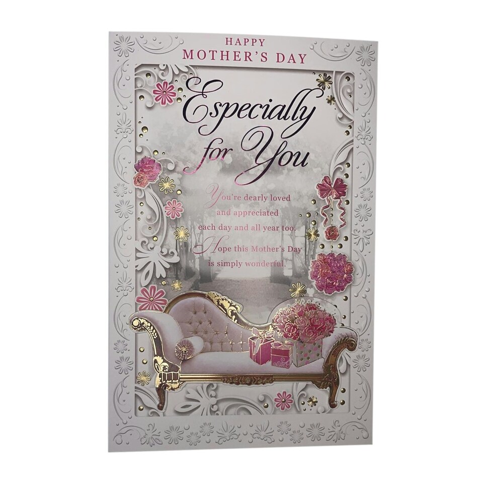 image 1 of Happy Mother's Day Especially For You Foil Printed Sofa Design Open Card