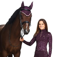 Hy Enchanted Collection Horse Fly Veil - Plum/Rose Gold - Cob/Full