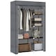 image 1 of HOMCOM Fabric Wardrobe, Portable Wardrobe with 6 Shelves, 1 Hanging Rail, Foldable Closets, 103 x 43 x 162.5 cm, Dark Grey | Grey | Dark Grey