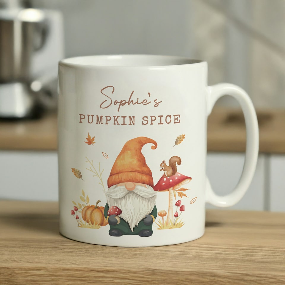 image 1 of Personalised Autumn Gonk Mug White