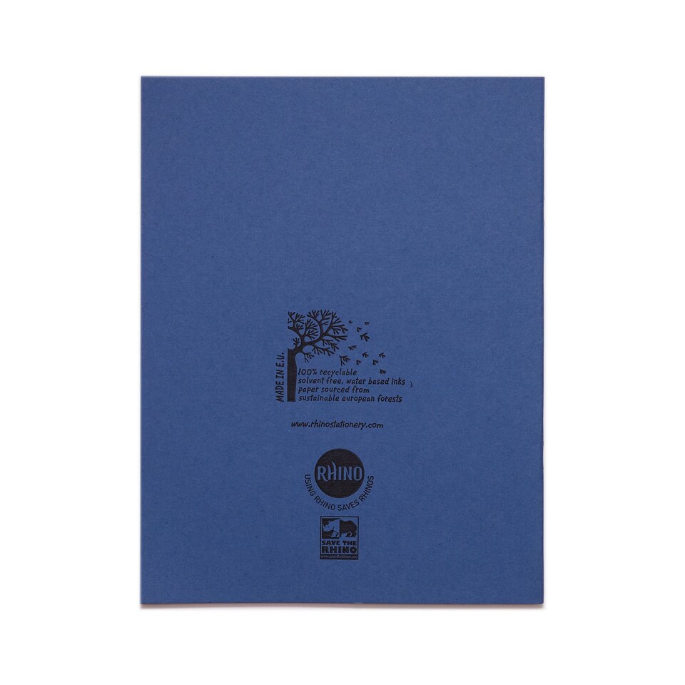 image 1 of Rhino 48 Page 8mm Lined Exercise Book Dark Blue 8 x 6.5in 10 Pack