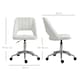 image 3 of Vinsetto Modern Office Chair, Velvet-feel Fabric Desk Chair with Wheels, Comfy Armless Swivel Vanity Chair for Makeup, Nail Tech, Bedroom, Cream White