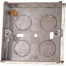 Dencon 1 Gang Metal Back Box - Silver - 15mm