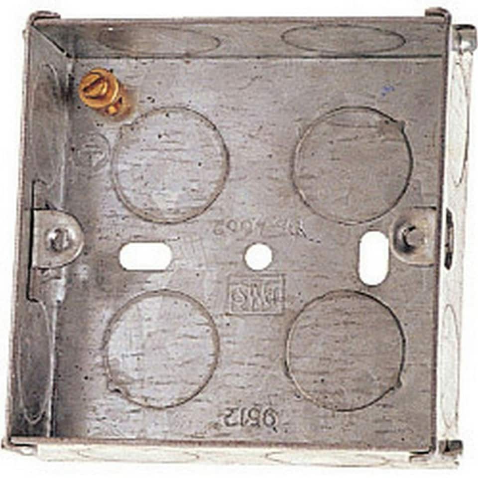 Dencon 1 Gang Metal Back Box - Silver - 15mm