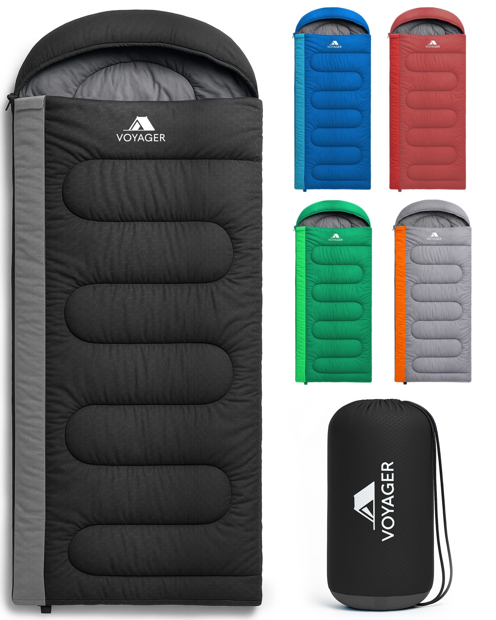 Voyager Sleeping Bag for Adults - Lightweight & Compact (220x30x80cm) in Grey | Size: 220 x 30 x 80 cm