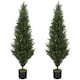 image 1 of HOMCOM Set of 2 Decorative Artificial Plants Cypress in Weighted Pot, 120cm