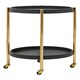 image 1 of Interiors by Premier Two Tier Black Tray Table Trolley Black
