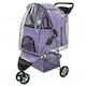 image 8 of Pet Stroller Dog Cat Puppy Pram Pushchair Travel Cart Jogging Buggy Carrier (Purple Dot with Cover)
