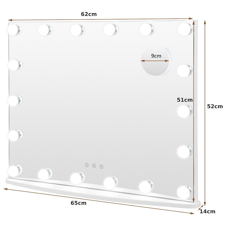 image 1 of COSTWAY 2 in 1 Tabletop Wall Mounted Makeup Mirror Vanity Mirror