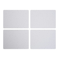 Interiors By Premier Set Of Four Placemats, Contemporary Heat Resistant Dining Mats, Stylish Speckled Design Tableware White