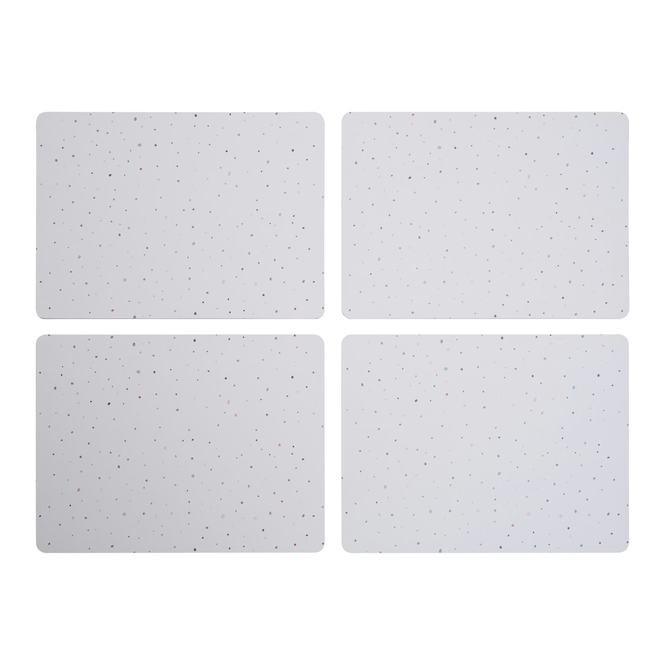 image 1 of Interiors By Premier Set Of Four Placemats, Contemporary Heat Resistant Dining Mats, Stylish Speckled Design Tableware White