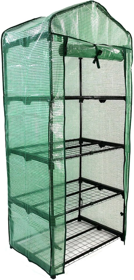 image 1 of Actiasgear - 4-Tier Mini Outdoor Greenhouse with PE Cover | Compact Garden Greenhouse