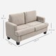 image 7 of HOMCOM 138 cm Chenille Fabric Loveseat Sofa with S-springs, Light Brown Cream