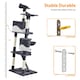 image 6 of Yaheetech 200 cm Multilevel Cat Tree with Two Condos Dark Grey