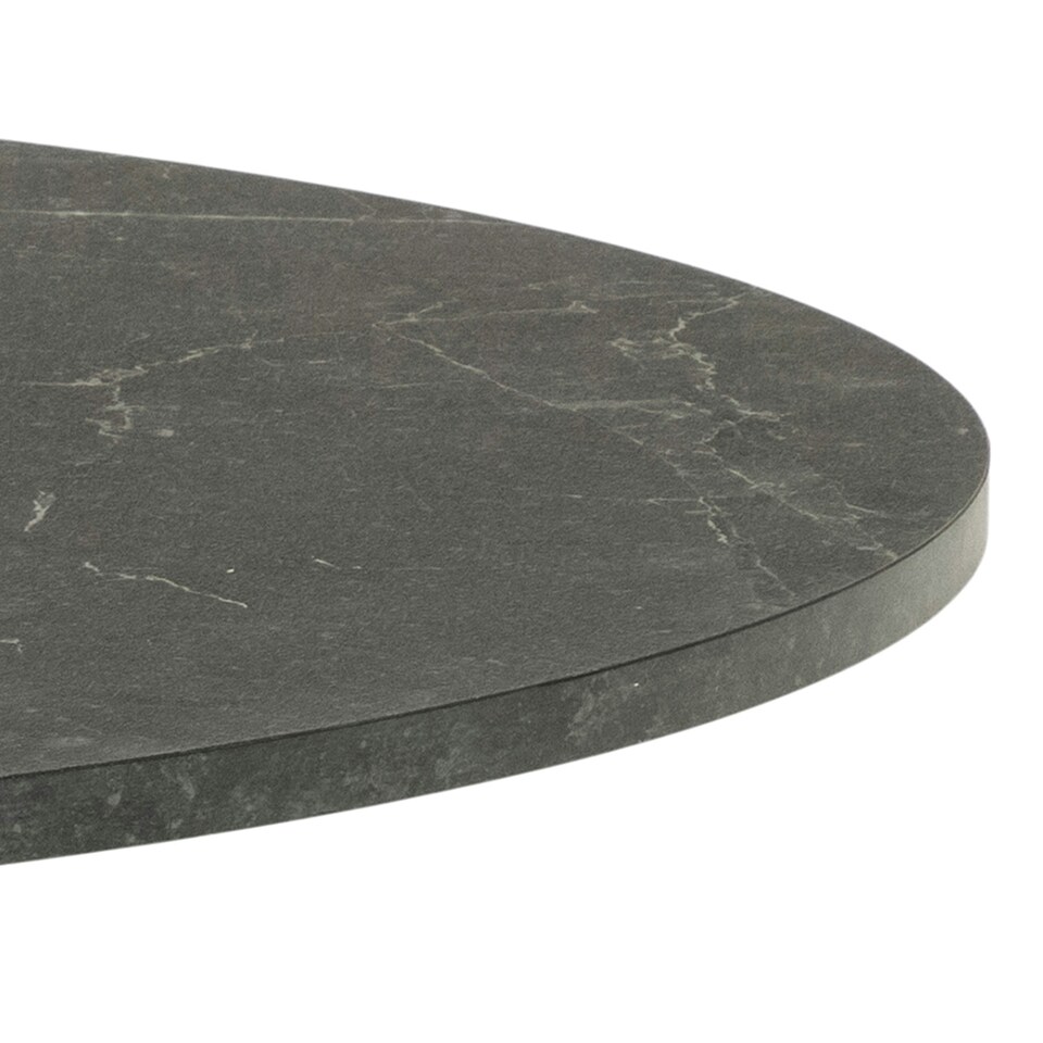 image 1 of Ibiza Round Dining Table with Black Top and Matt Black Base