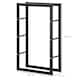 image 5 of HOMCOM Metal Firewood Log Holder Tall Firewood Rack Indoor Outdoor Fireplace Wood Storage Shelf with Side Rails, Rust-Resistant, Black, 60W x 25D x 100H cm