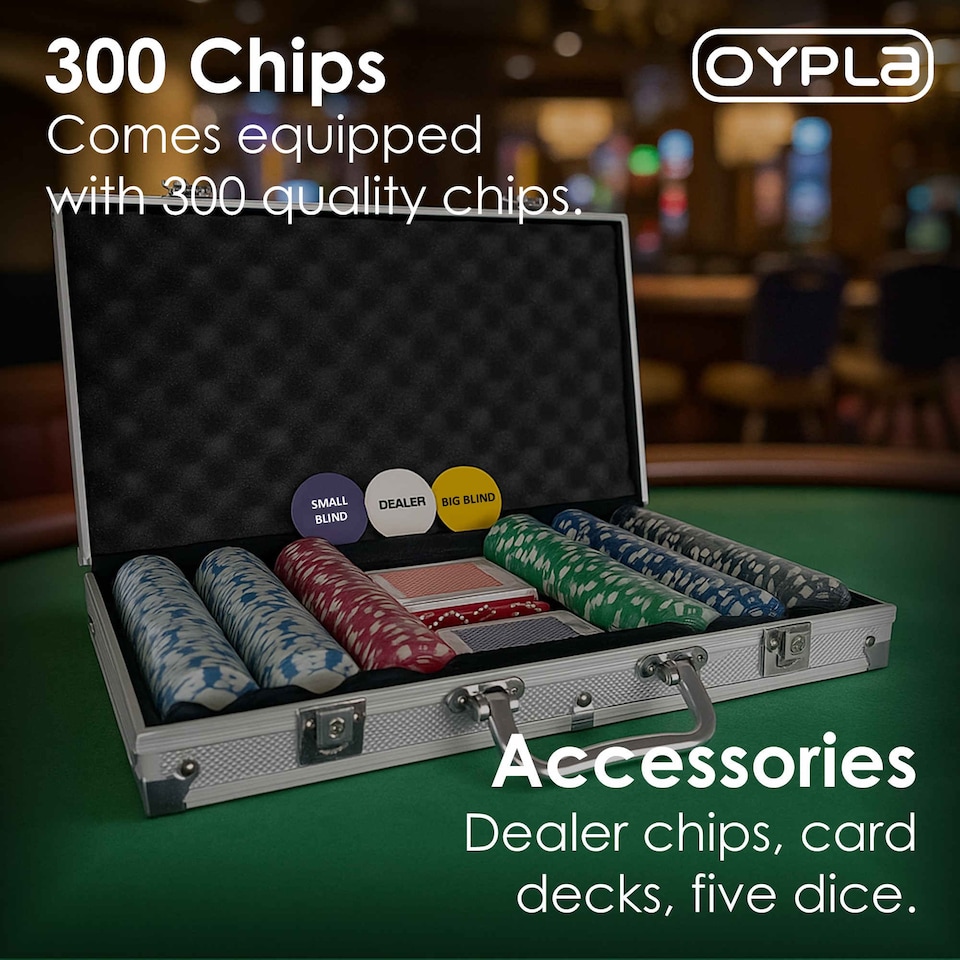 image 1 of Poker Set - 300 Piece Complete With Casino Style Case