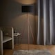 image 2 of ValueLights Camden Copper Tripod Floor Lamp with Black Shade | Black
