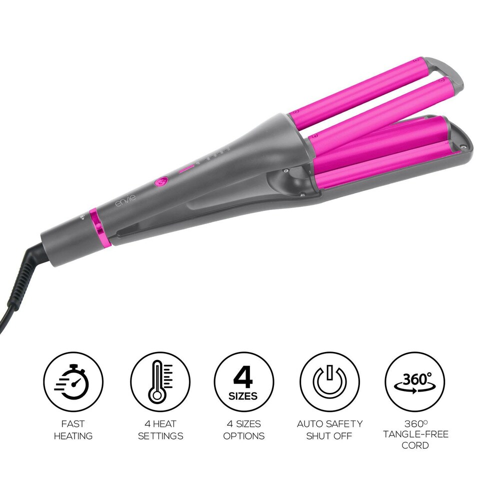 image 1 of Envie Volume Wave Corded Hair Waver Tool with 4 Heat Setting & Sizes Options