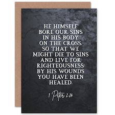 Peter 2:24 He Himself Bore Our Sins Bible Verse Christian Card