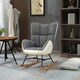 image 2 of HOMCOM Rocking Chair for Nursery Upholstered Wingback Armchair