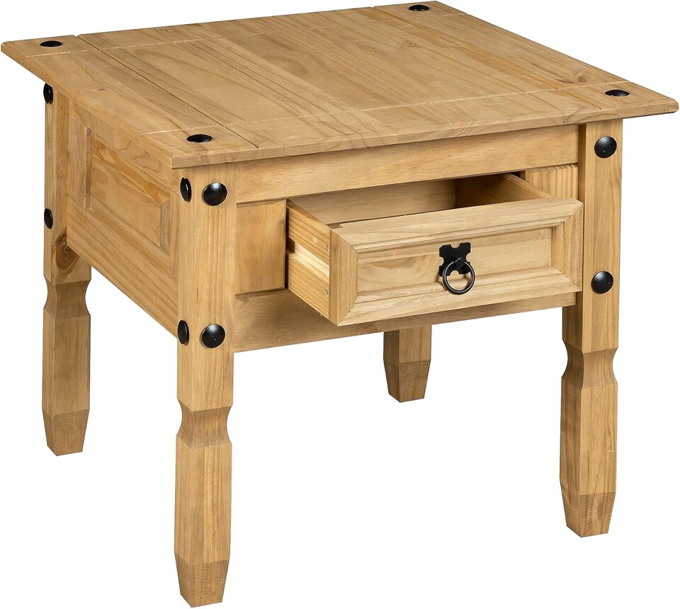 image 1 of Corona Lamp Table 1 Drawer Mexican Solid Pine