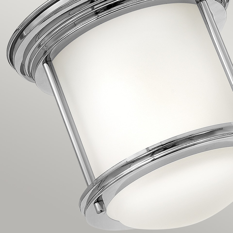 image 1 of Hinkley Hadrian 1 Light Flush Mount Chrome with Opal Glass IP44