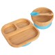 image 1 of Tiny Dining Children's Bamboo Suction Dinner Set - Blue