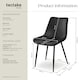 image 6 of Dining Chair Monroe - padded, velvet look, ergonomic seat, black steel legs - Set of 6 Black