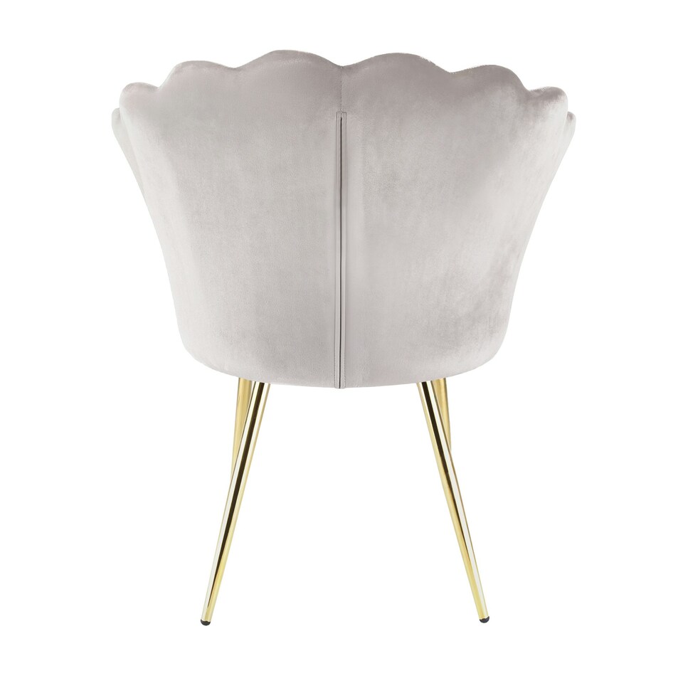 image 1 of FREYA Petal Chair Velvet Upholstered Fabric - Taupe Grey | Taupe