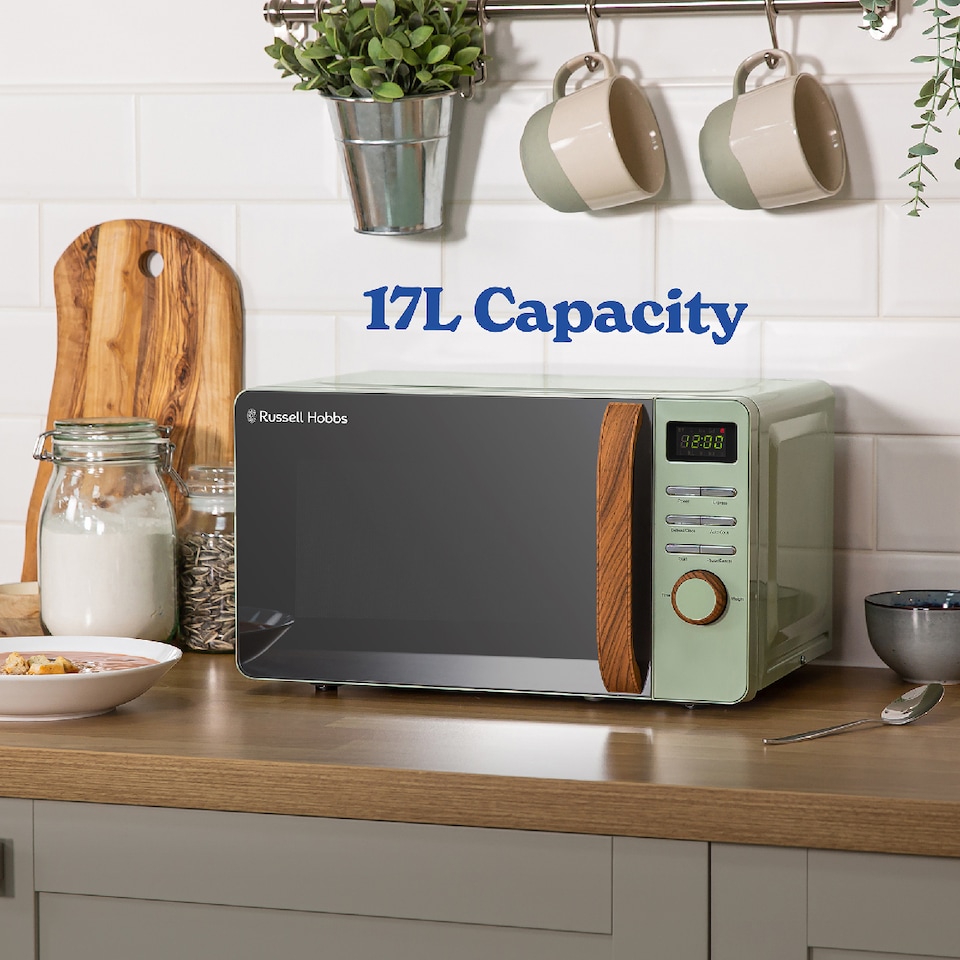 image 1 of Russell Hobbs RHMD714MG-MN Digital Microwave 17L 700W Scandi Matt Green