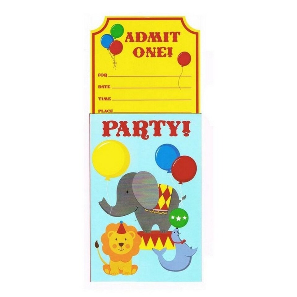 Creative Party Circus Invitations - Multicoloured - One Size