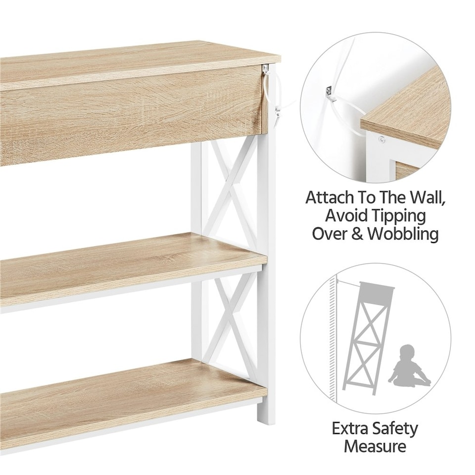 image 1 of Yaheetech Vintage Wooden Console Table with 1 Drawer