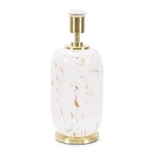 ValueLights India White Confetti Glass Rounded Table Lamp Base