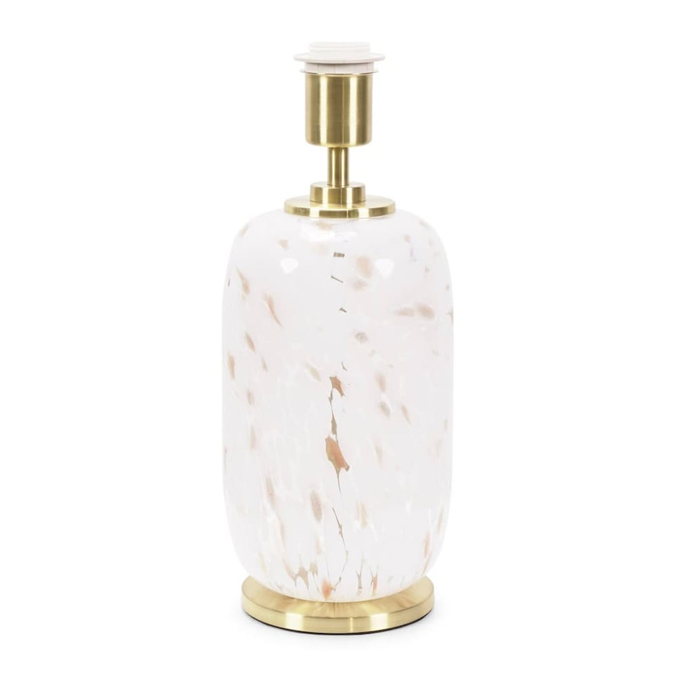 image 1 of ValueLights India White Confetti Glass Rounded Table Lamp Base