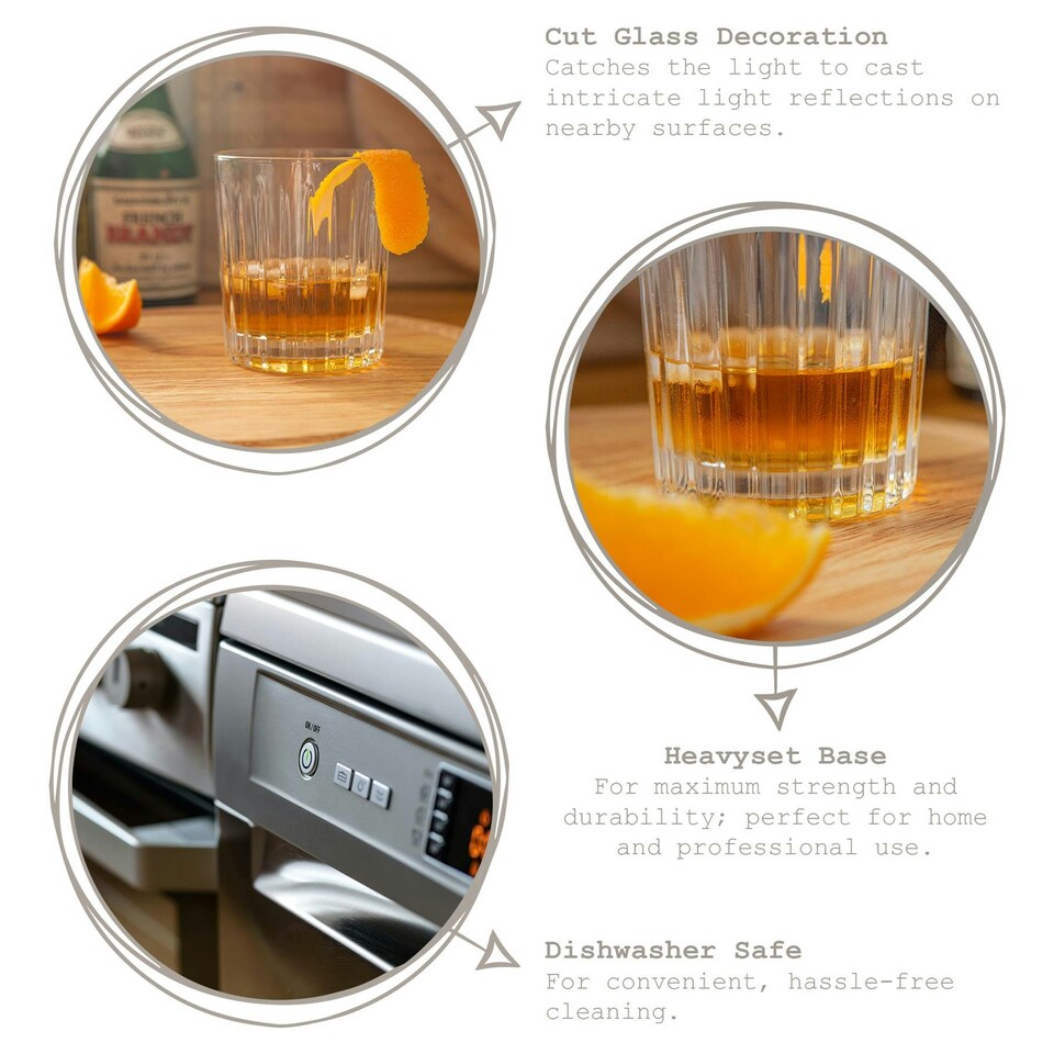 image 1 of Rink Drink Fluted Whisky Glasses - 310ml - Pack of 2 Clear