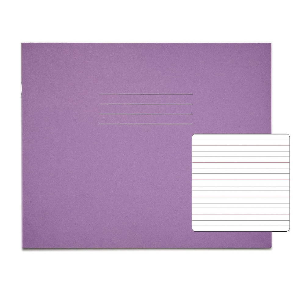 image 1 of Rhino 32 Page 4mm Feints Handwriting Book Purple 6.5 x 8in 10 Pack