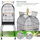 image 4 of Yaheetech 150 cm Open Top Metal Bird Cage with Rolling Stand Black