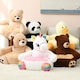 image 3 of Kids Plush Animals Sitting Support Sofa | White | White | One Size