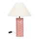 image 1 of ValueLights Athena Ceramic Coral Mermaid Shell Scallop Table Lamp Taper Shade & Bulb | Pink