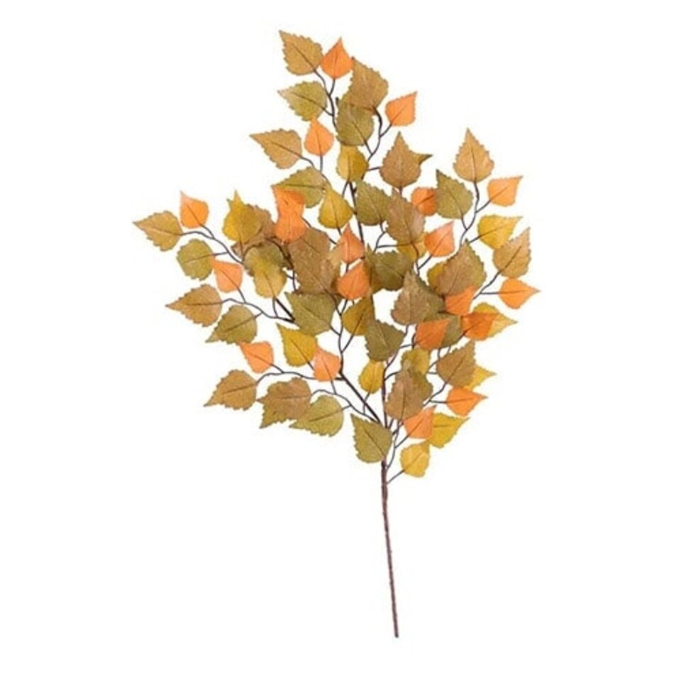Orange & Brown Birch Leaves Spray Decoration 67cm