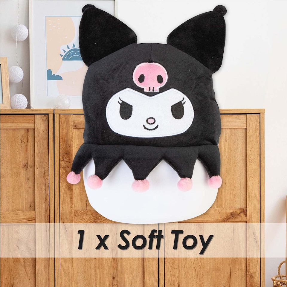 image 1 of PMS Kuromi Oval Cushion Plush Black - 22cm x 16cm