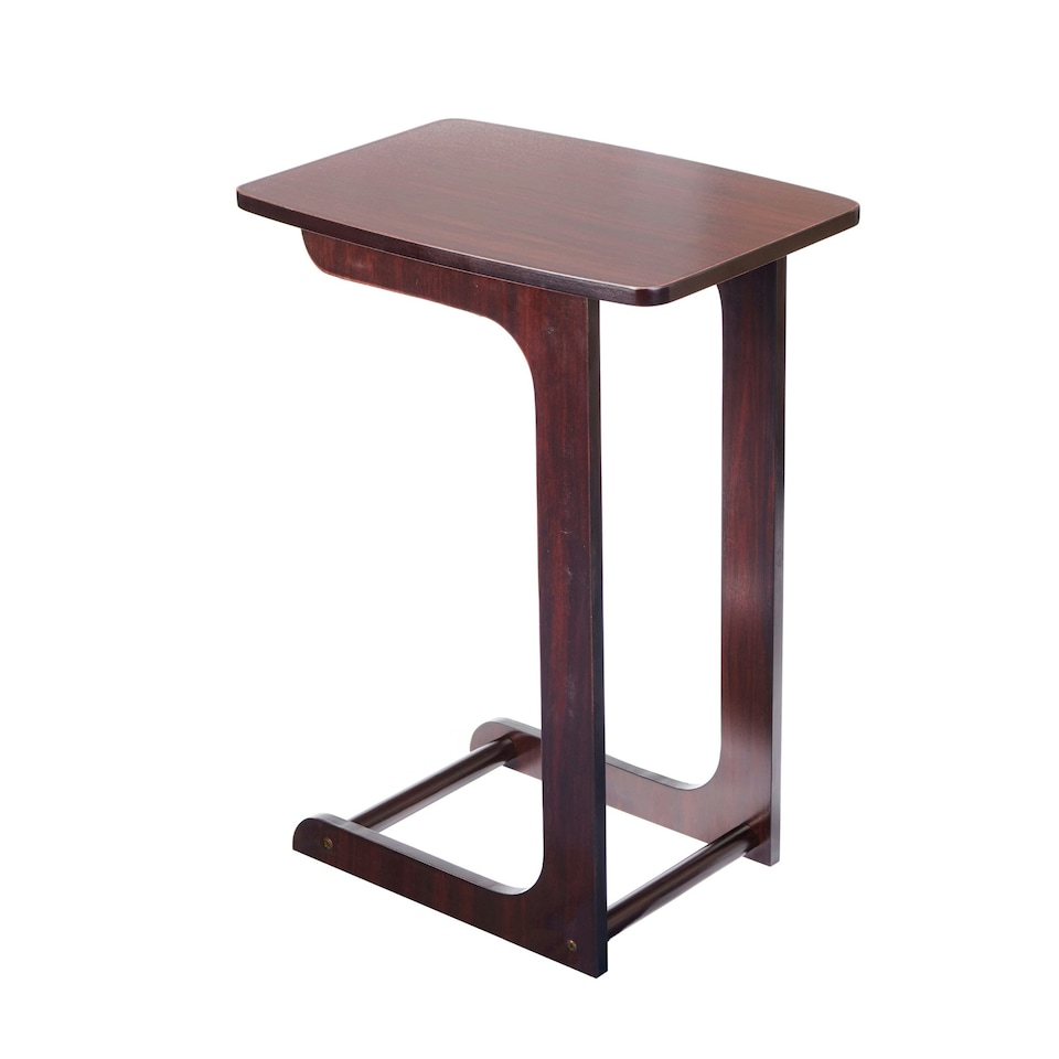 image 1 of Greenhurst C-Shaped Side Table with Mahogany Finish – Compact & Stylish Brown | Mahogany