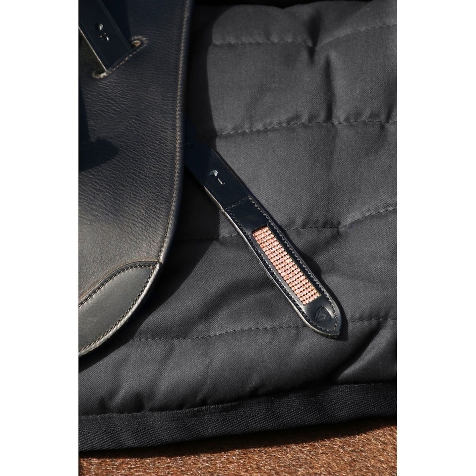 image 1 of Hy Rosciano Horse Stirrup Leathers - Black/Rose Gold - 48in