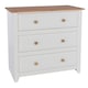 image 4 of Capri 3 Drawer White Chest of Drawers - White Painted Pine Bedroom Storage with Shaker Style Legs | White | White | 1