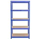 image 2 of Q-Rax 3 x 120cm & 2 x 90cm Blue Metal Racking Units Blue