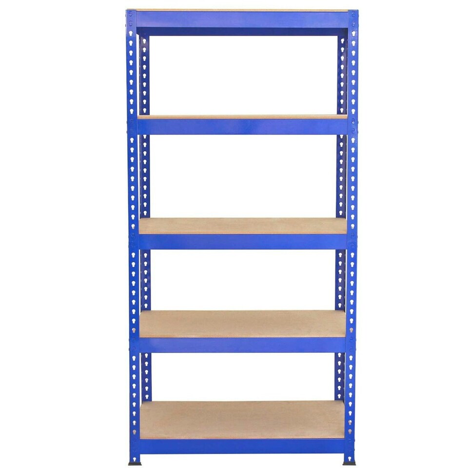 image 1 of Q-Rax 3 x 120cm & 2 x 90cm Blue Metal Racking Units Blue